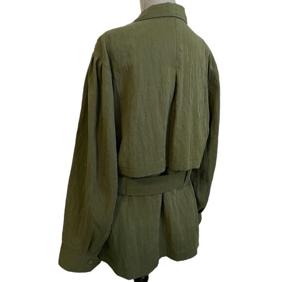 INTERMIX Utility jacket belted green size 14 - Picture 5 of 9